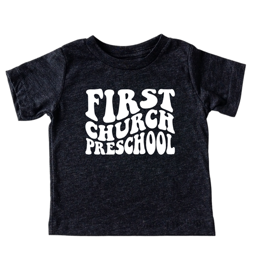 Groovy First Church Preschool | Short Sleeve Adult Tee