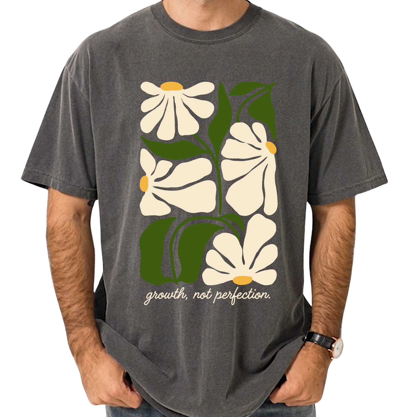 Growth Not Perfection Daisy | Short Sleeve Adult Tee
