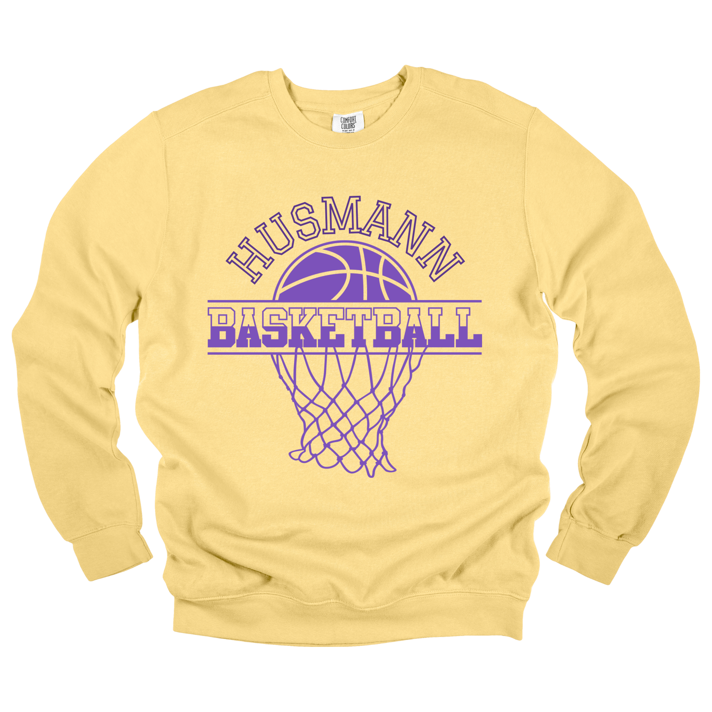 Husmann Elementary Basketball | Adult Comfort Colors Crewneck