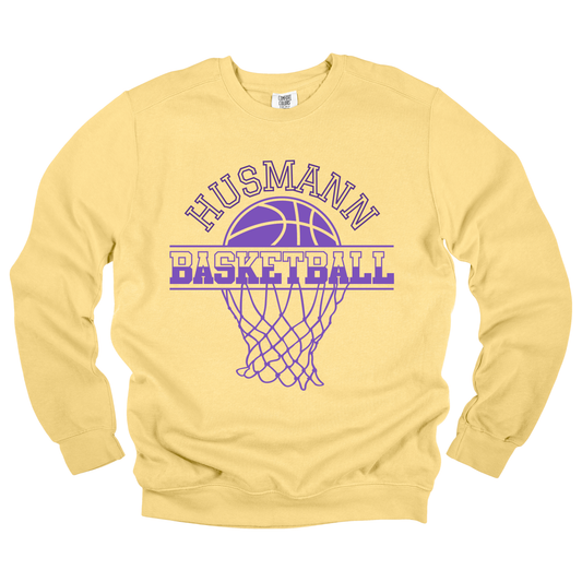 Husmann Elementary Basketball | Adult Comfort Colors Crewneck