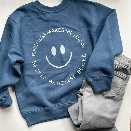 Kindness Makes me Happy | Youth Fleece Crewneck