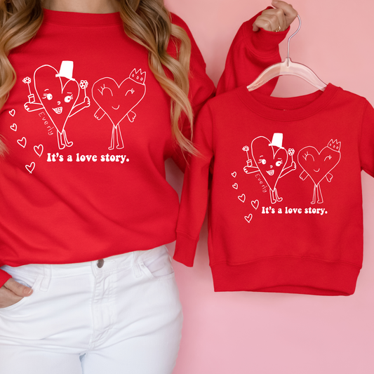 It's A Love Story | Fleece Crewneck