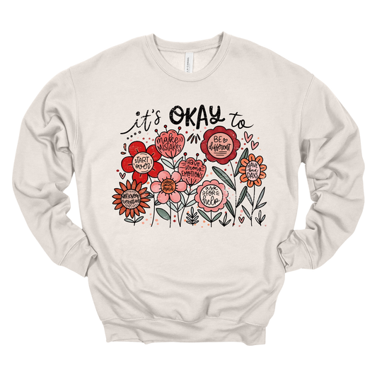 It's Okay // Black | Adult Crewneck