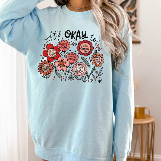 It's Okay // Black | Adult Crewneck