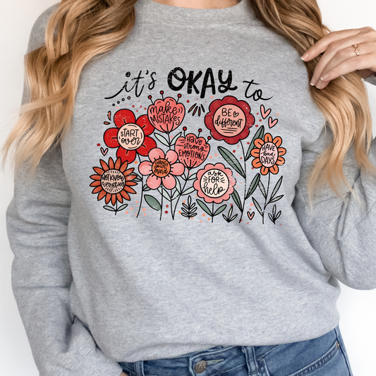 It's Okay // Black | Adult Crewneck