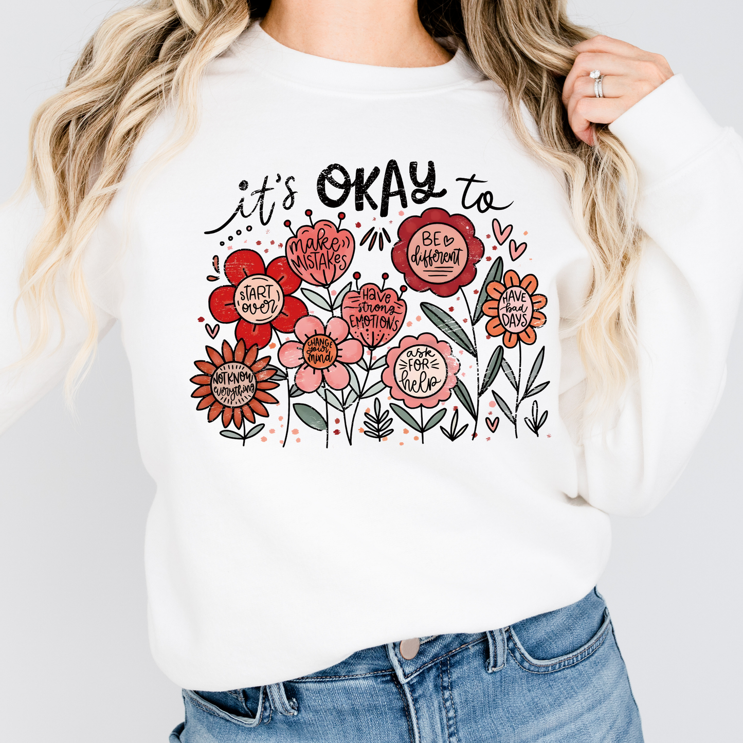 It's Okay // Black | Adult Crewneck
