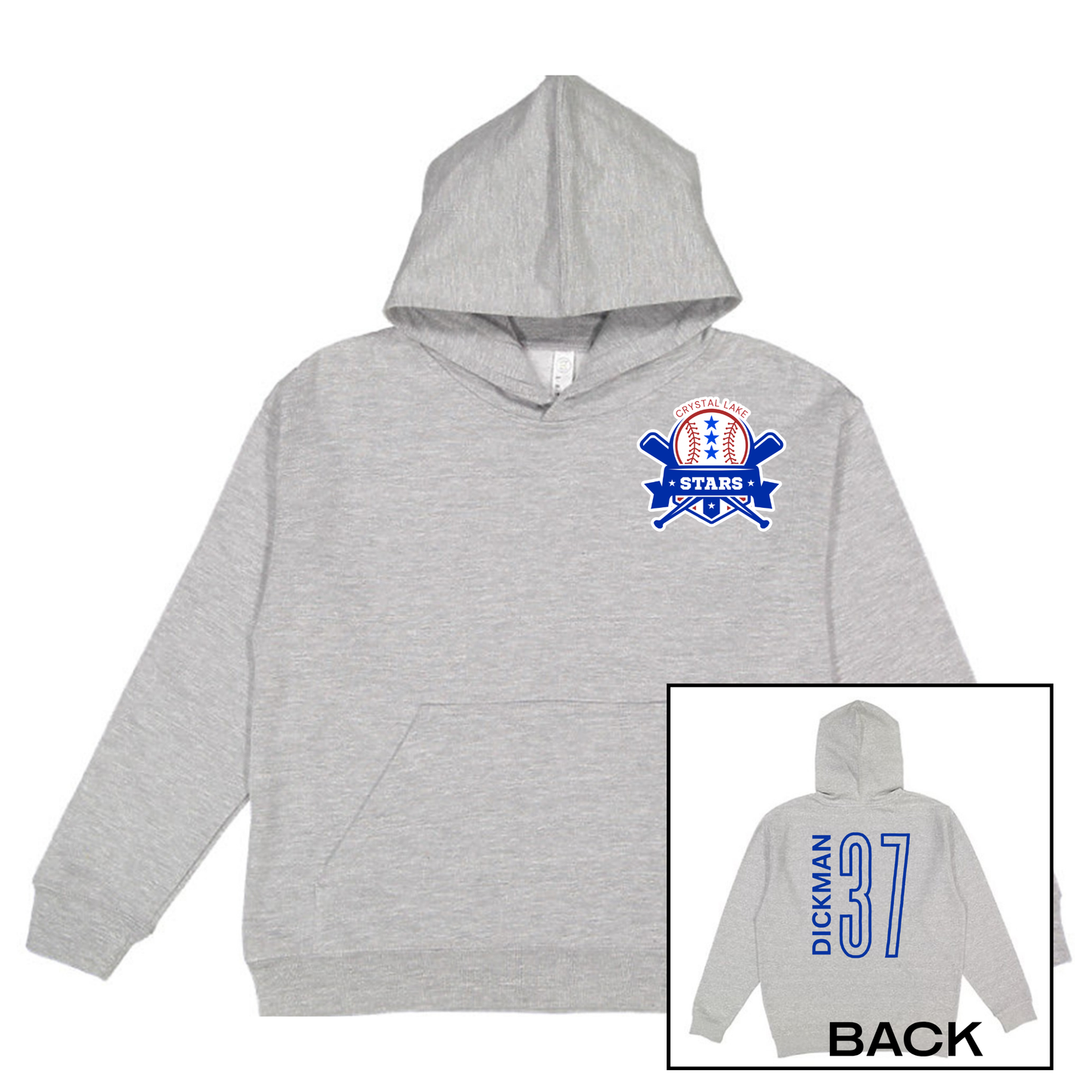 Crystal Lake Stars Pocket Logo | Youth Hooded Sweatshirt