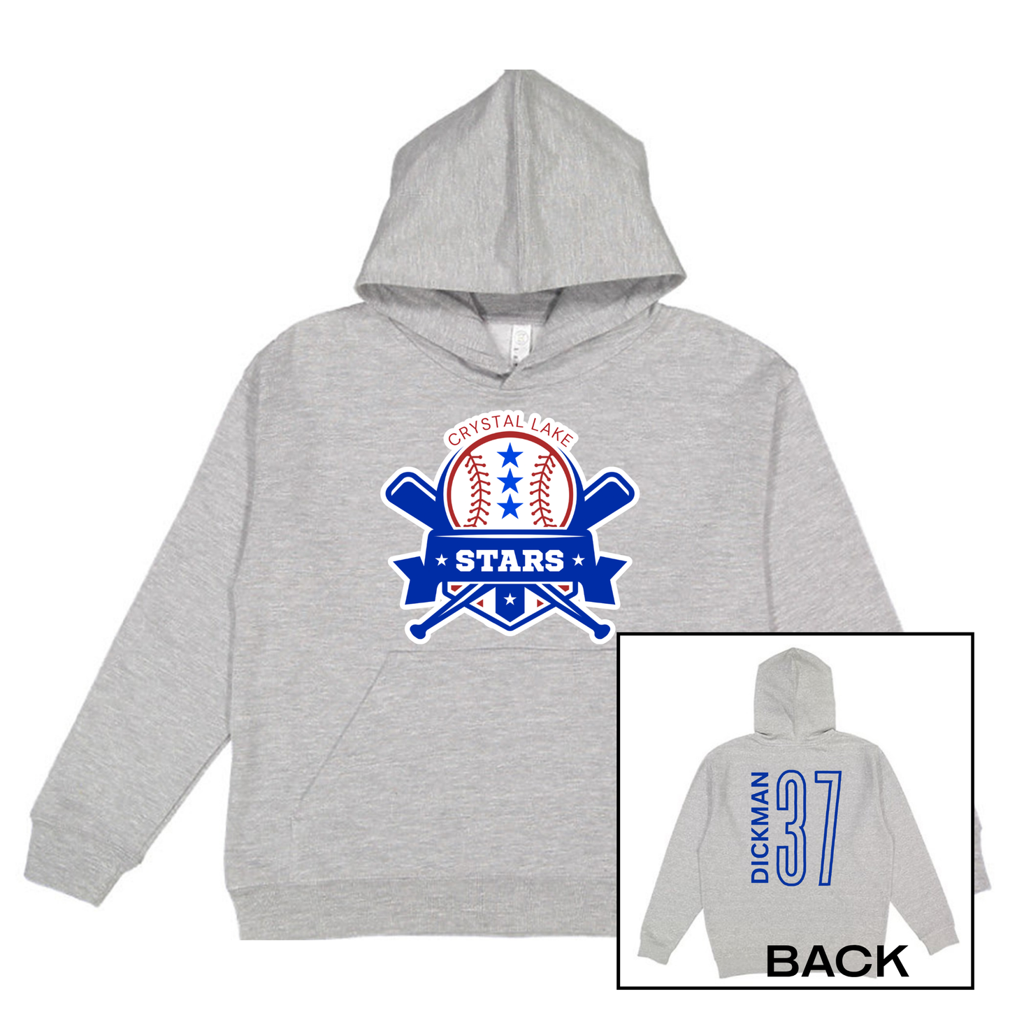 Crystal Lake Stars Logo | Youth Hooded Sweatshirt