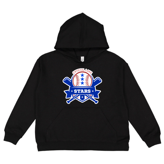 Crystal Lake Stars Logo | Youth Hooded Sweatshirt