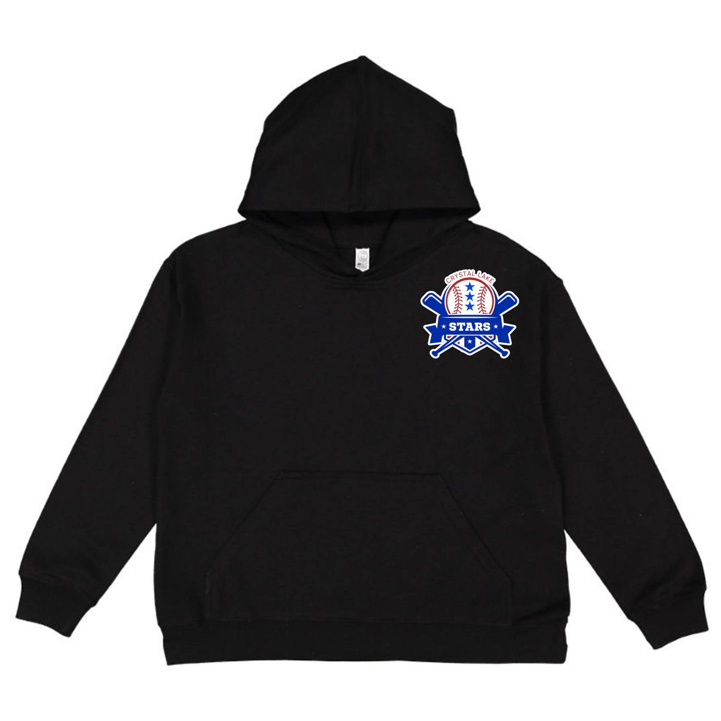 Crystal Lake Stars Pocket Logo | Youth Hooded Sweatshirt