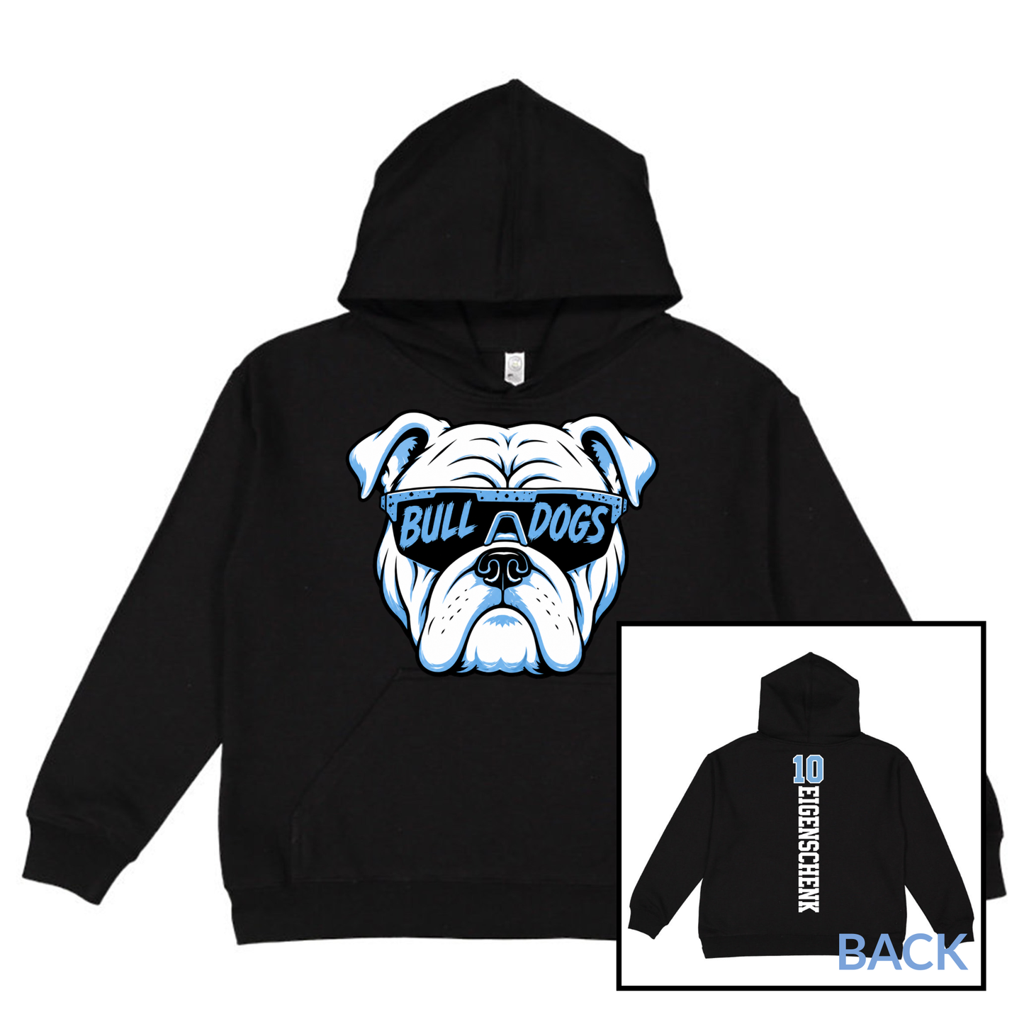 Bulldog Glasses | Youth Hooded Sweatshirt