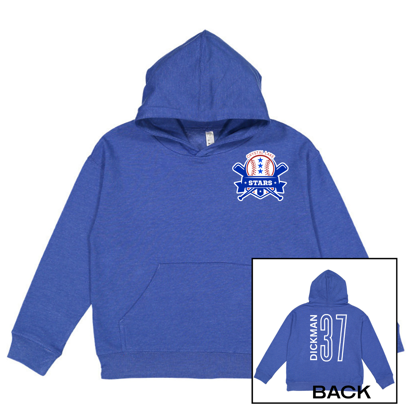 Crystal Lake Stars Pocket Logo | Youth Hooded Sweatshirt
