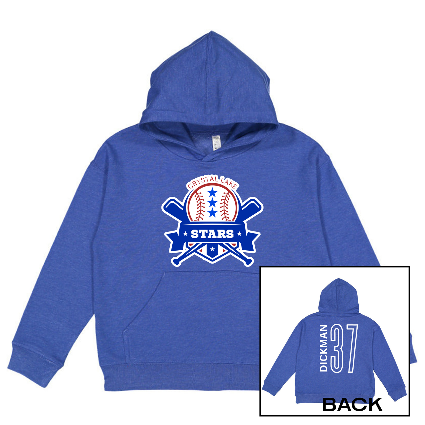 Crystal Lake Stars Logo | Youth Hooded Sweatshirt