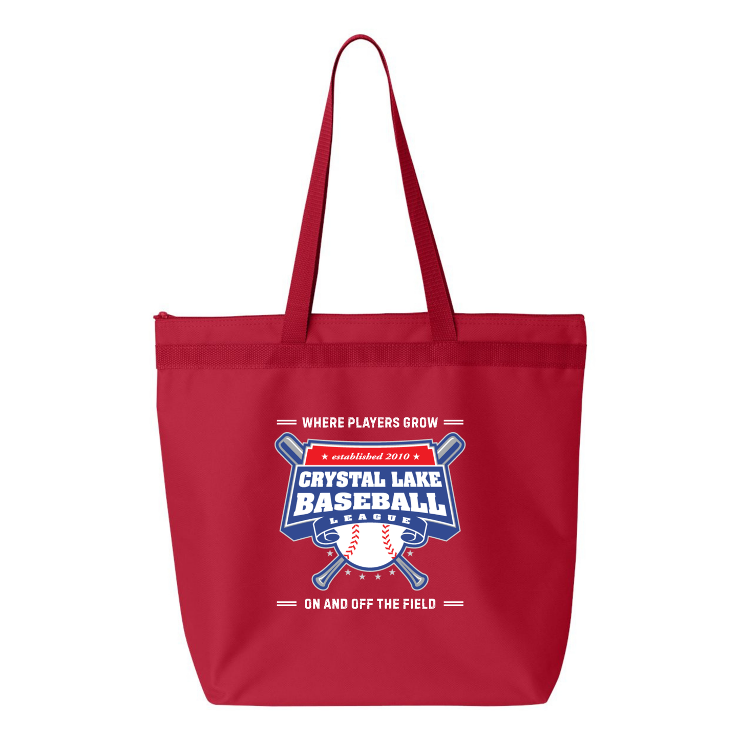 Crystal Lake Baseball | Zippered Tote Bag
