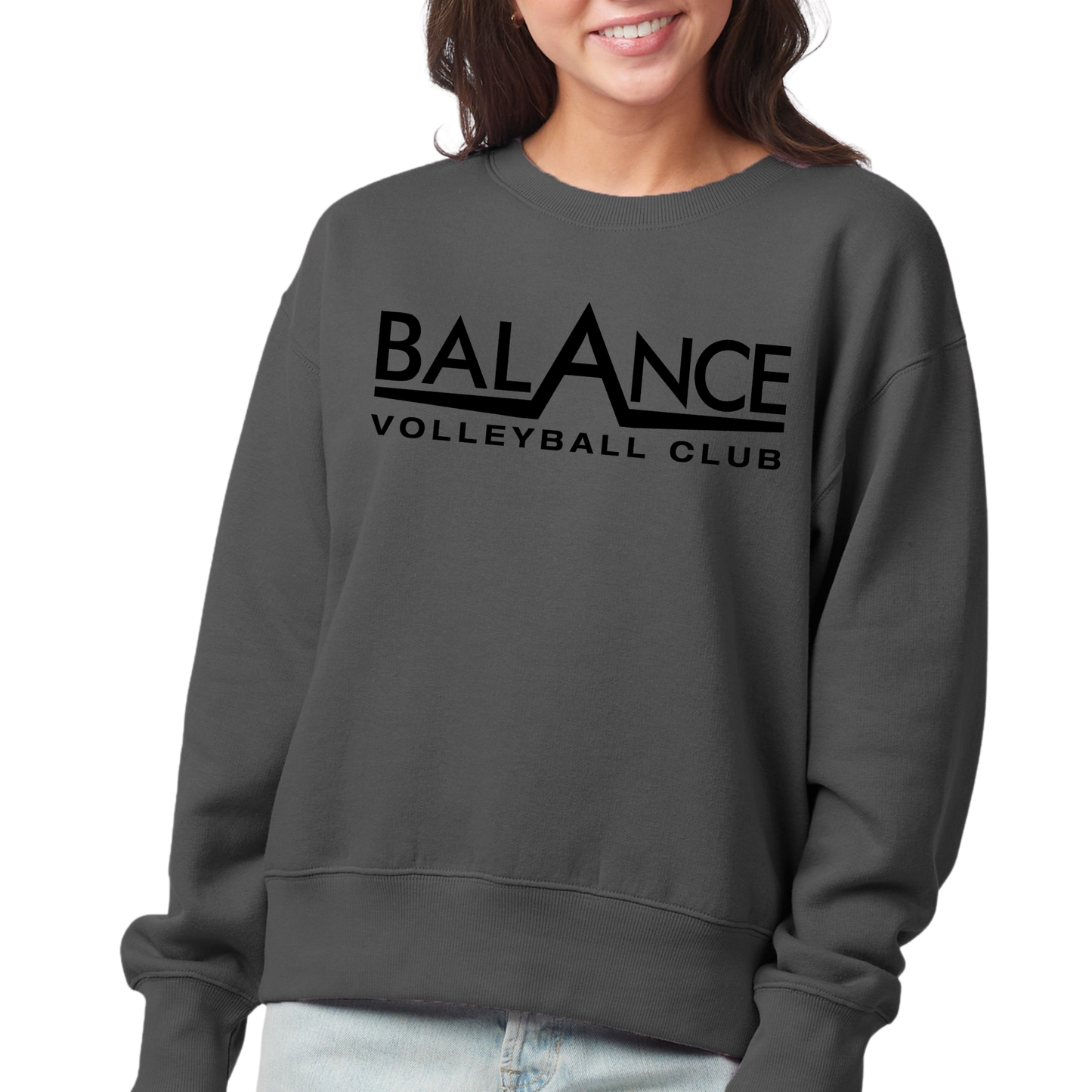 Balance Puff Logo | Ladies Boxy Crewneck
