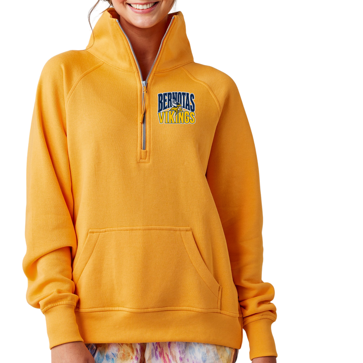 Bernotas Vikings Mascot | Womens Quarter Zip Fleece