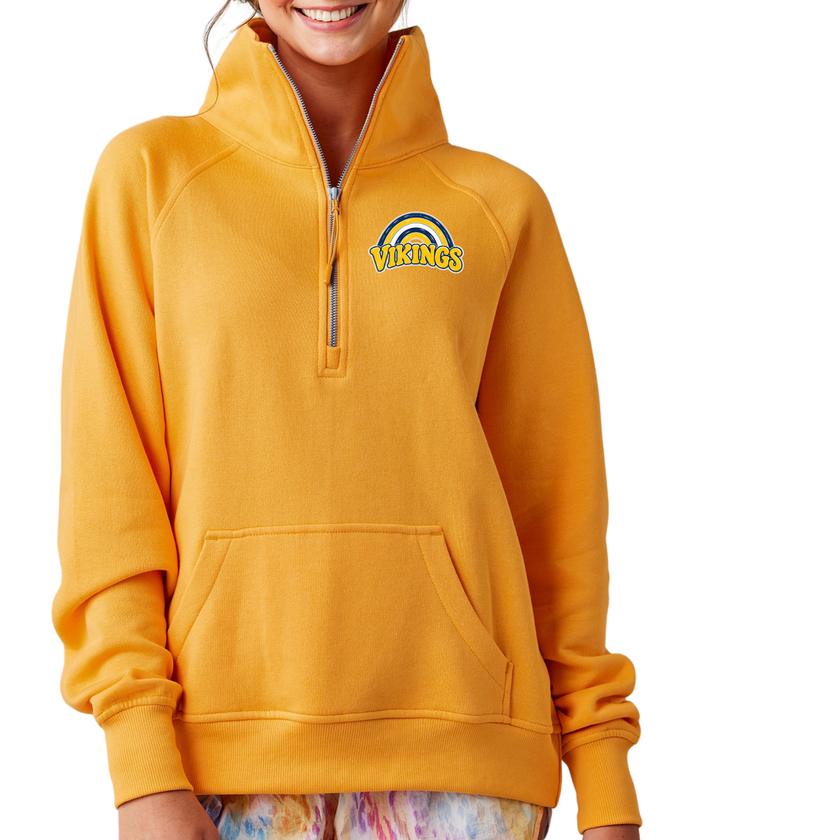 Vikings Rainbow | Womens Quarter Zip Fleece