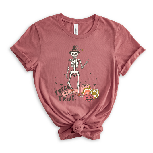 Girly Skeleton Skater  | Short Sleeve Youth Tee