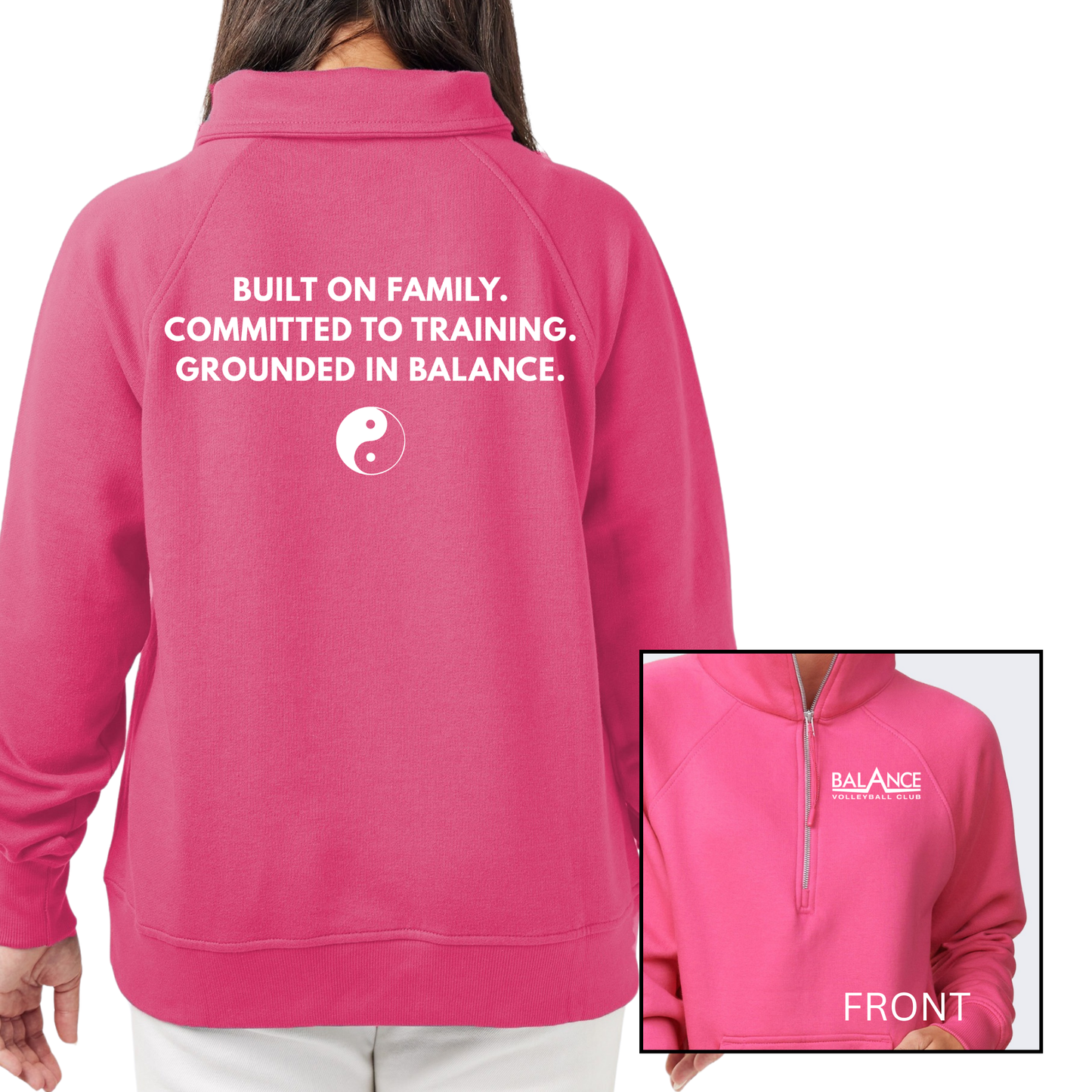Balance Motto | Womens Quarter Zip Fleece