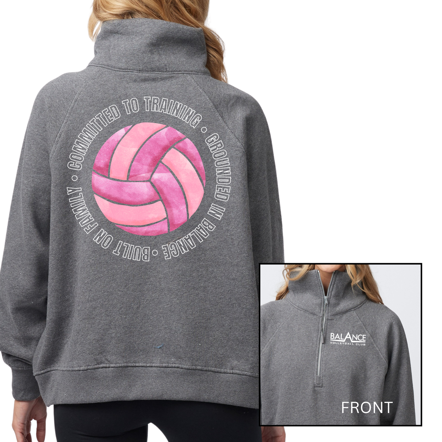 Balance Round Motto | Womens Quarter Zip Fleece