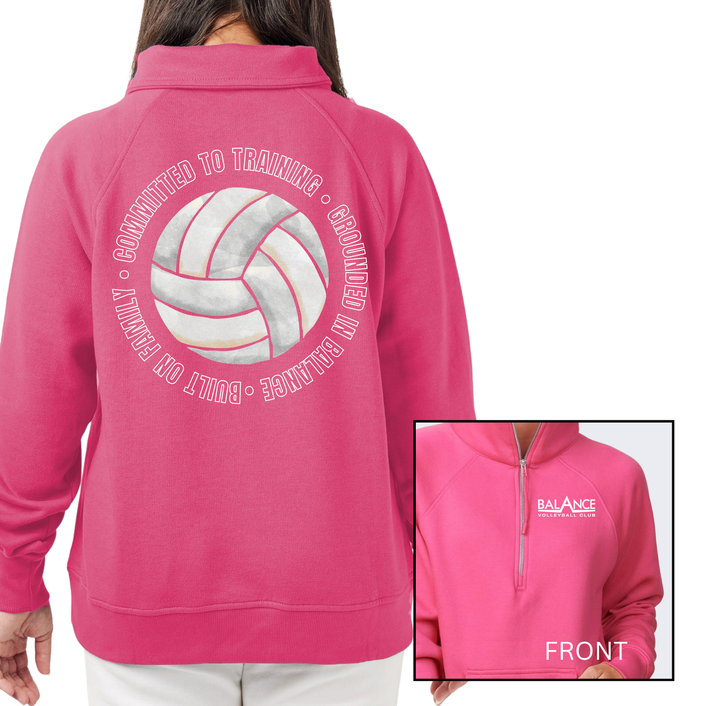 Balance Round Motto | Womens Quarter Zip Fleece