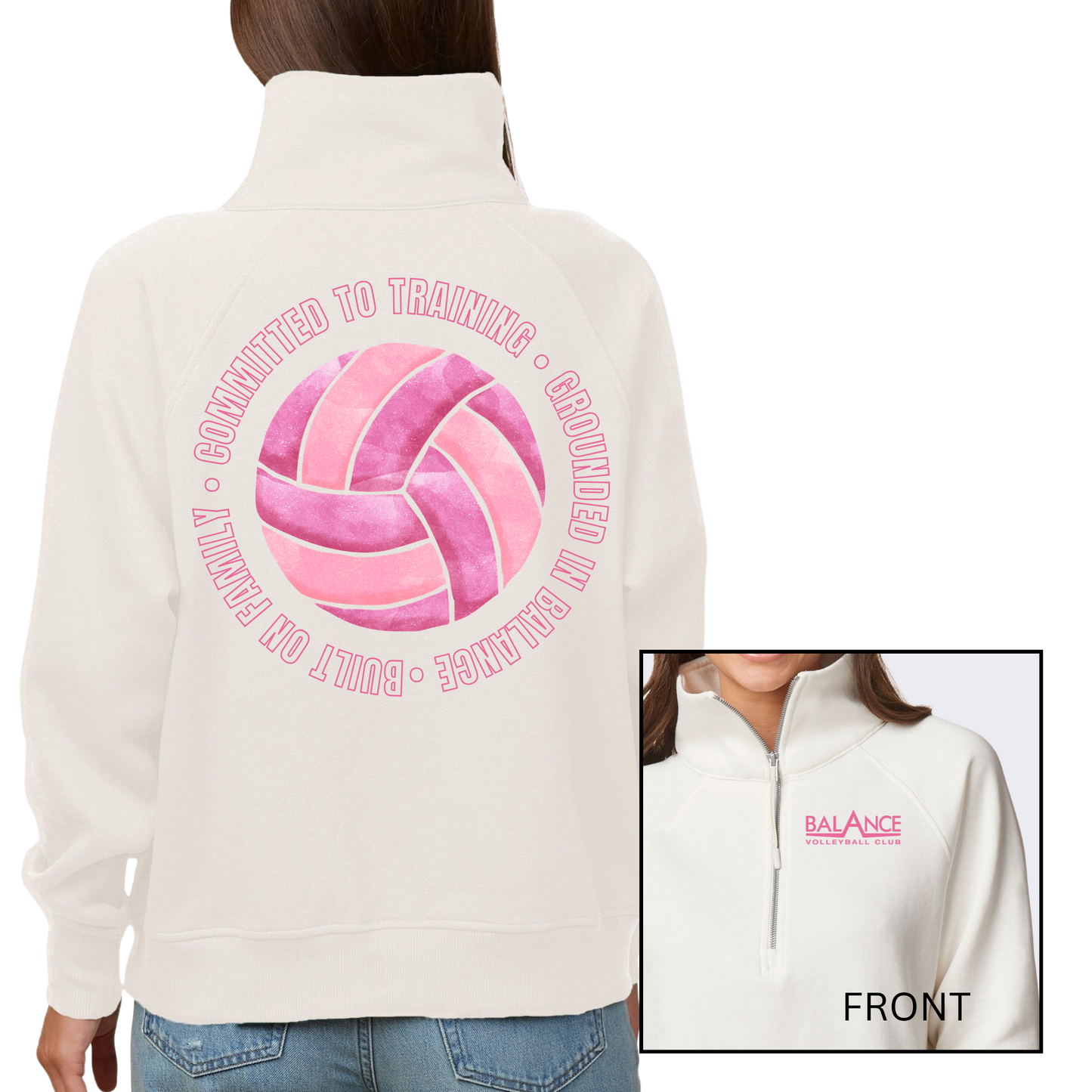 Balance Round Motto | Womens Quarter Zip Fleece