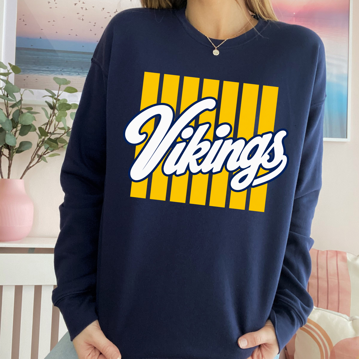Vikings Stripe | Adult Crewneck