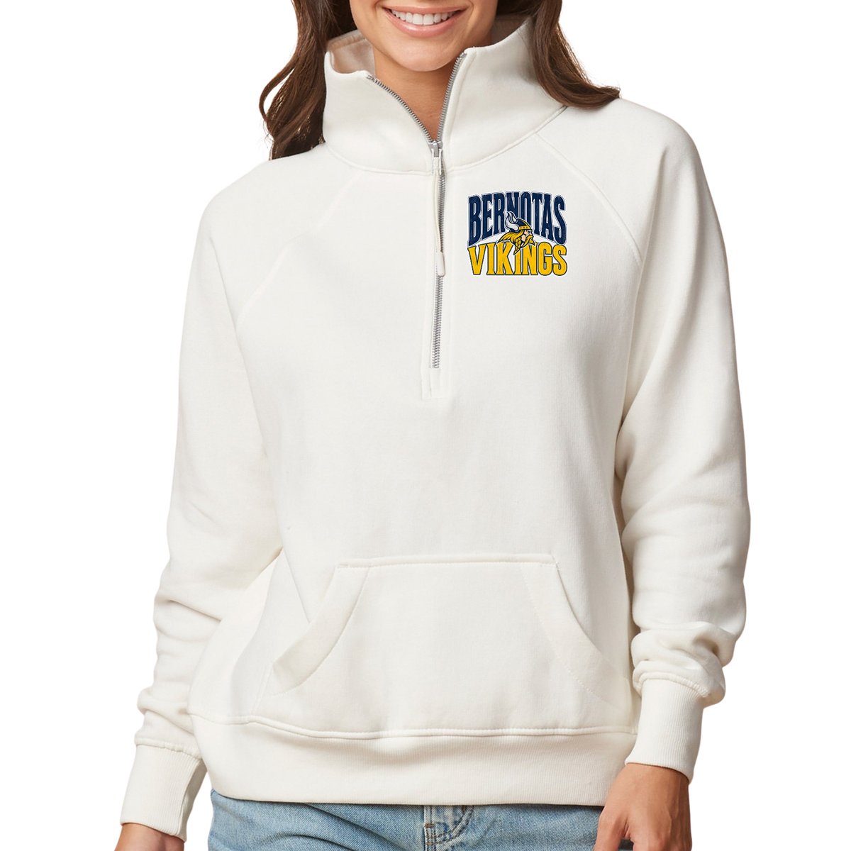 Bernotas Vikings Mascot | Womens Quarter Zip Fleece