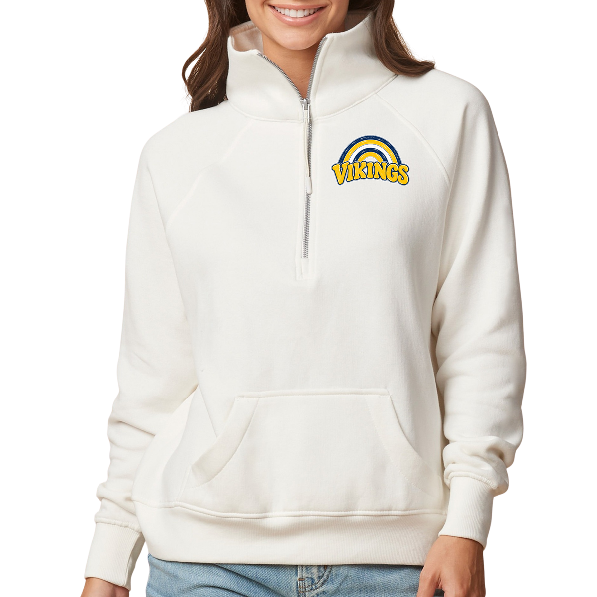 Vikings Rainbow | Womens Quarter Zip Fleece