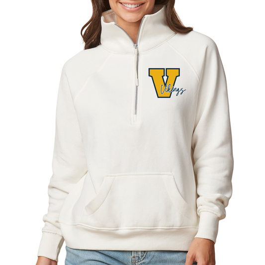 Big V for Vikings | Womens Quarter Zip Fleece