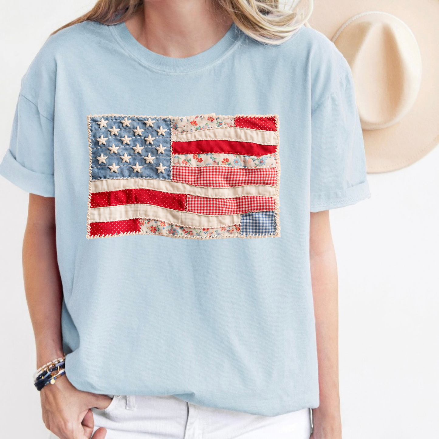 Patchwork Americana | Short Sleeve Adult Tee