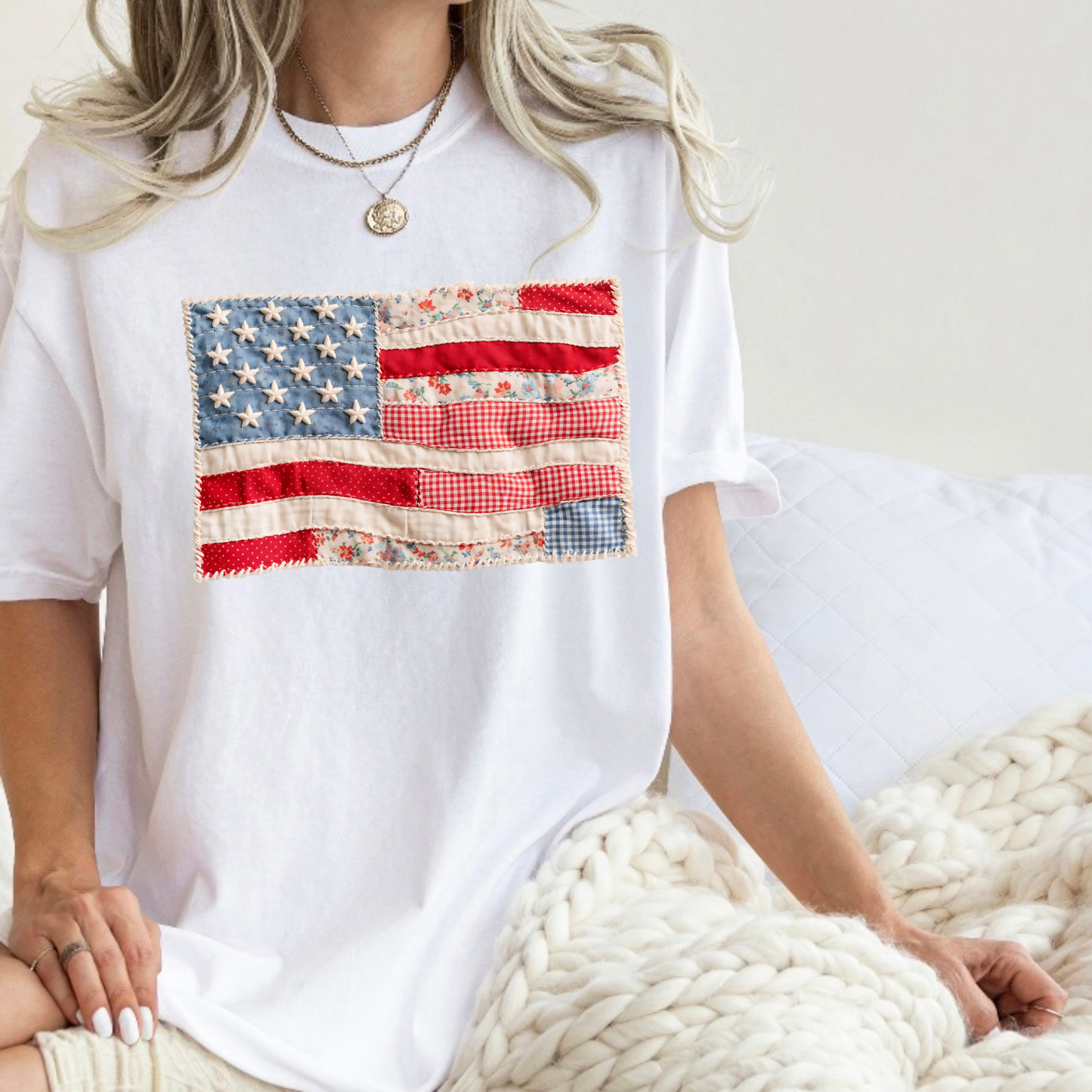 Patchwork Americana | Short Sleeve Adult Tee
