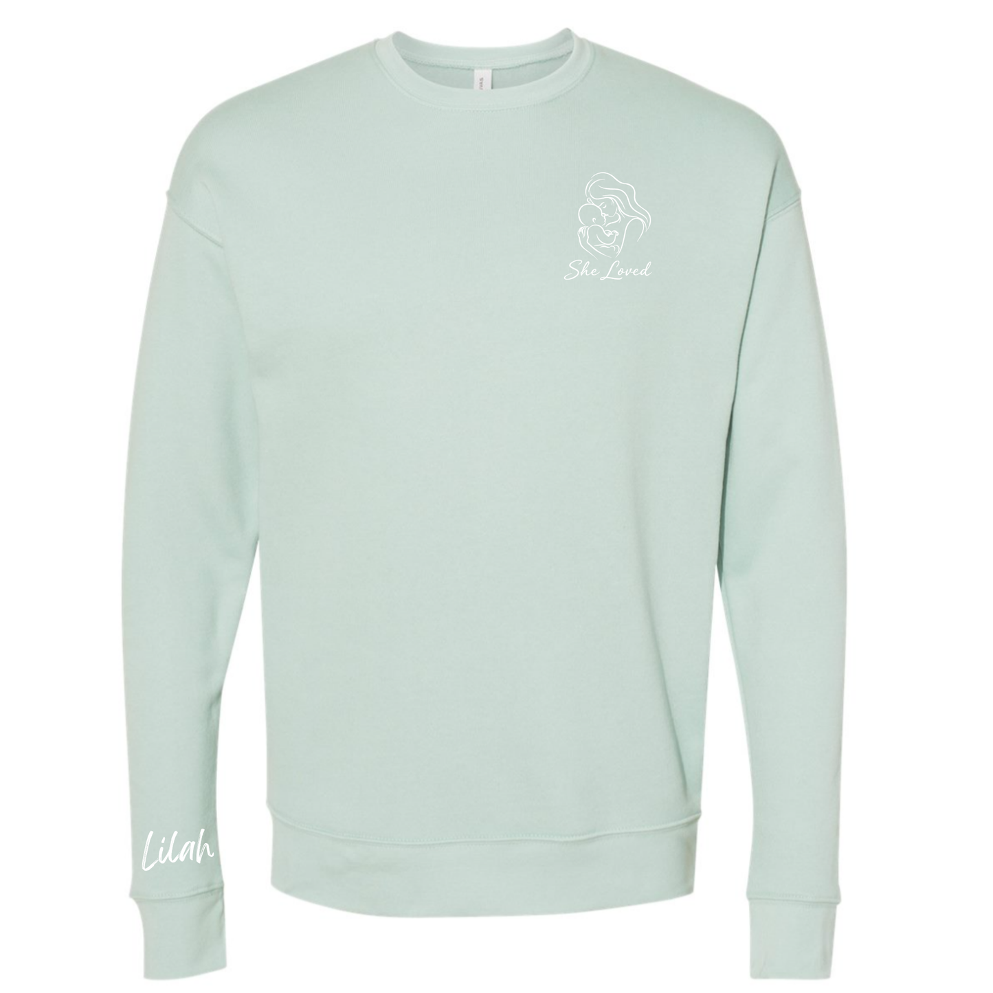 She Loved, Personalized | Adult Crewneck