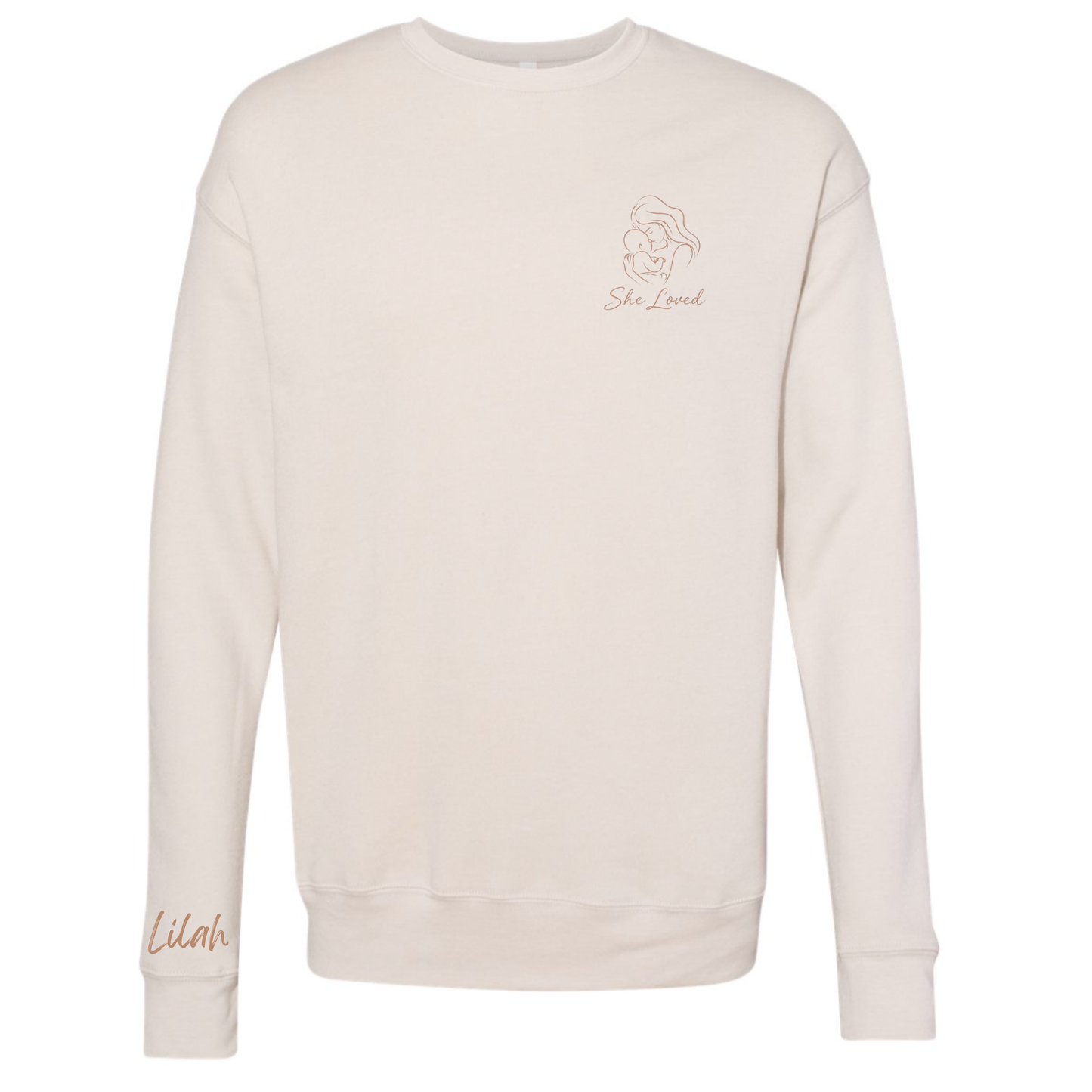 She Loved, Personalized | Adult Crewneck