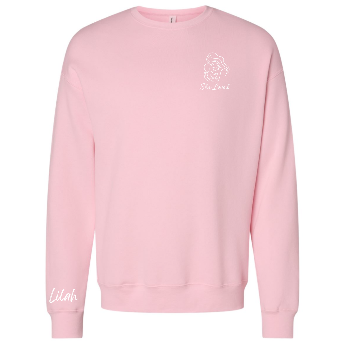 She Loved, Personalized | Adult Crewneck