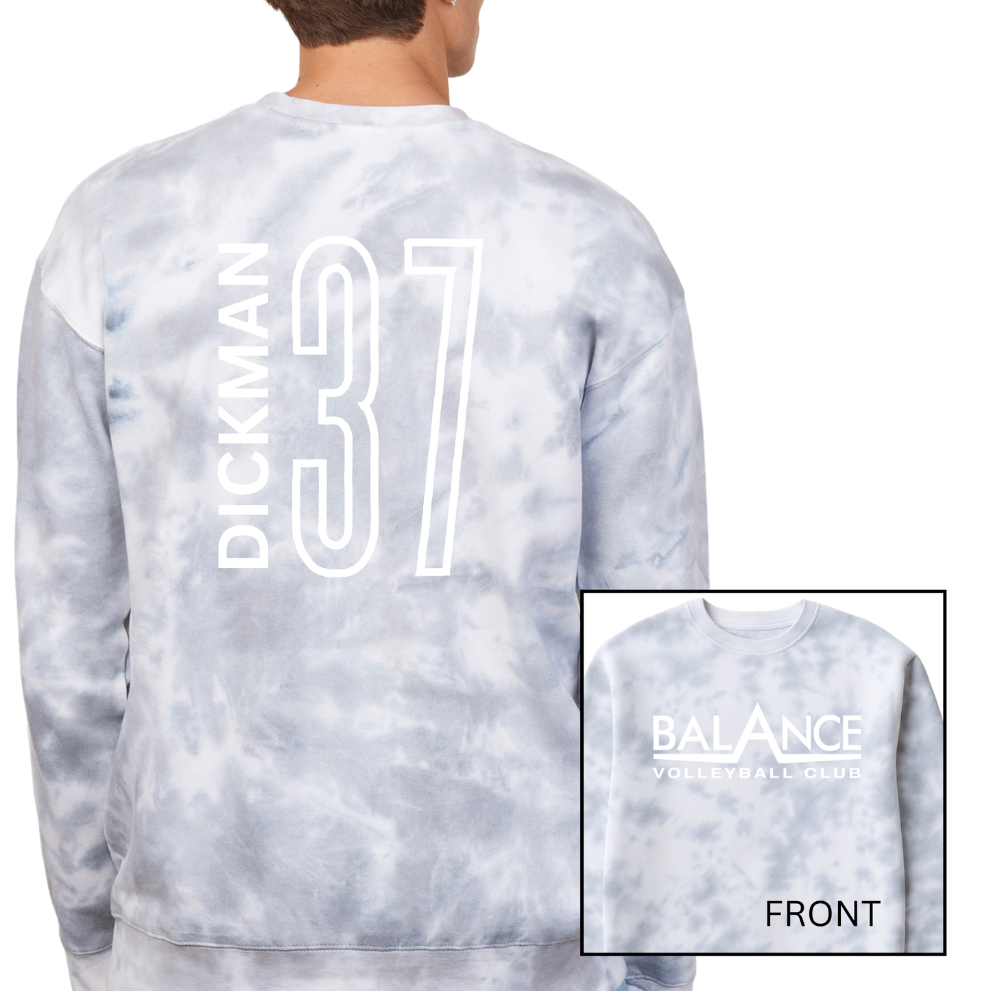 Balance Logo, Personalized | Fleece Tie-Dye Crewneck