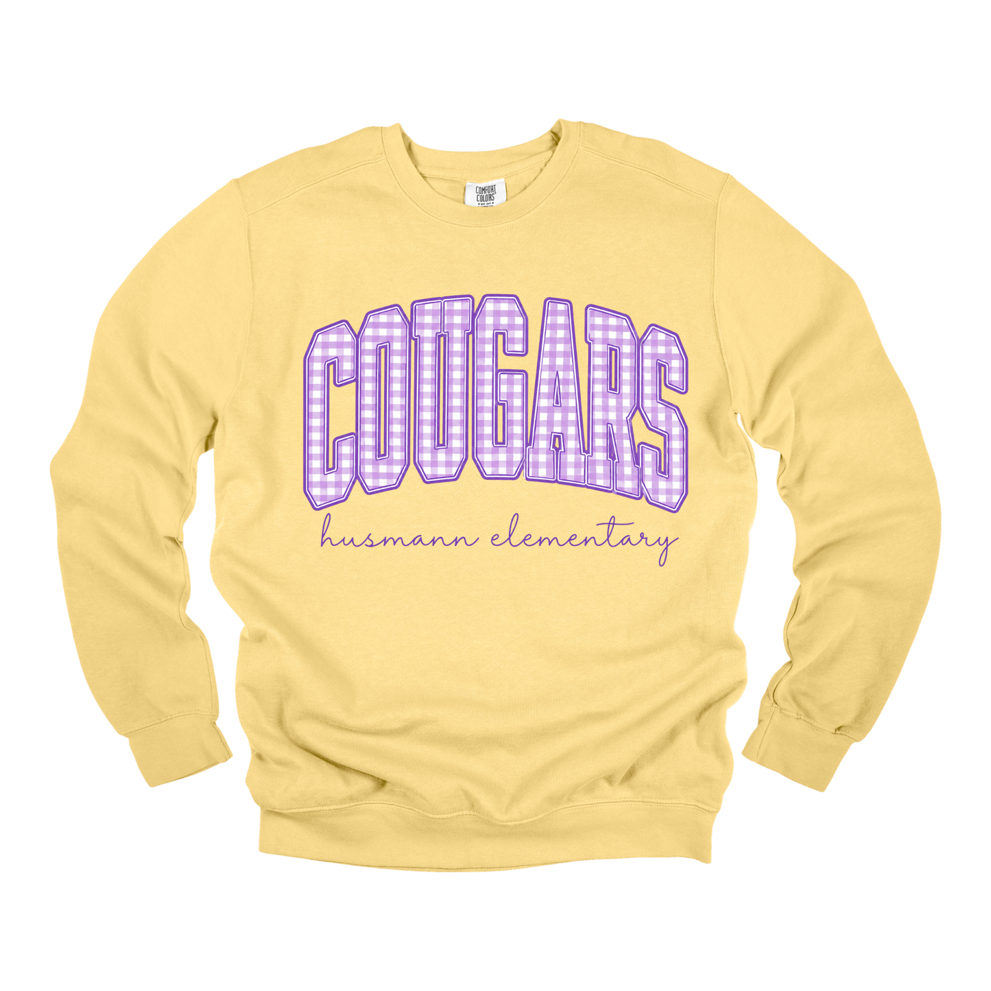 Plaid Cougars | Adult Comfort Colors Crewneck