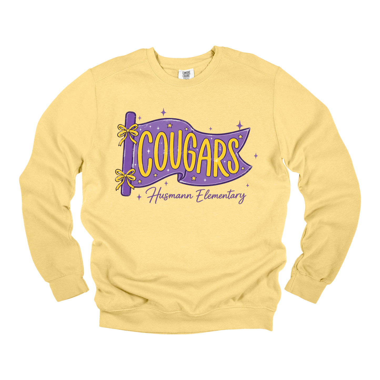 Cougars Flag | Adult Comfort Colors Crewneck