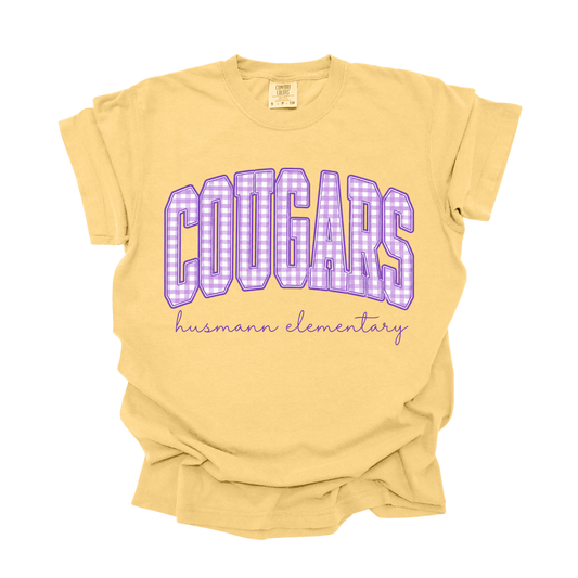 Plaid Cougars | Short Sleeve Adult Tee