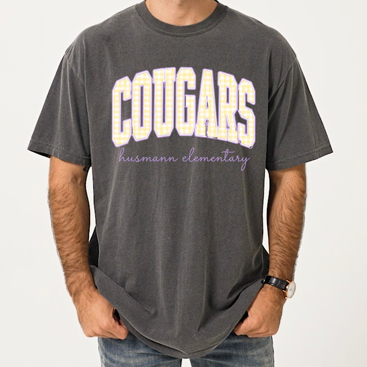 Plaid Cougars | Short Sleeve Adult Tee