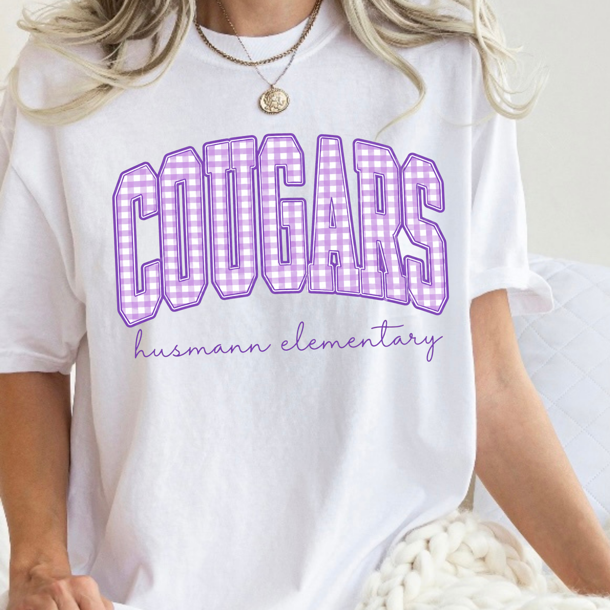Plaid Cougars | Short Sleeve Adult Tee