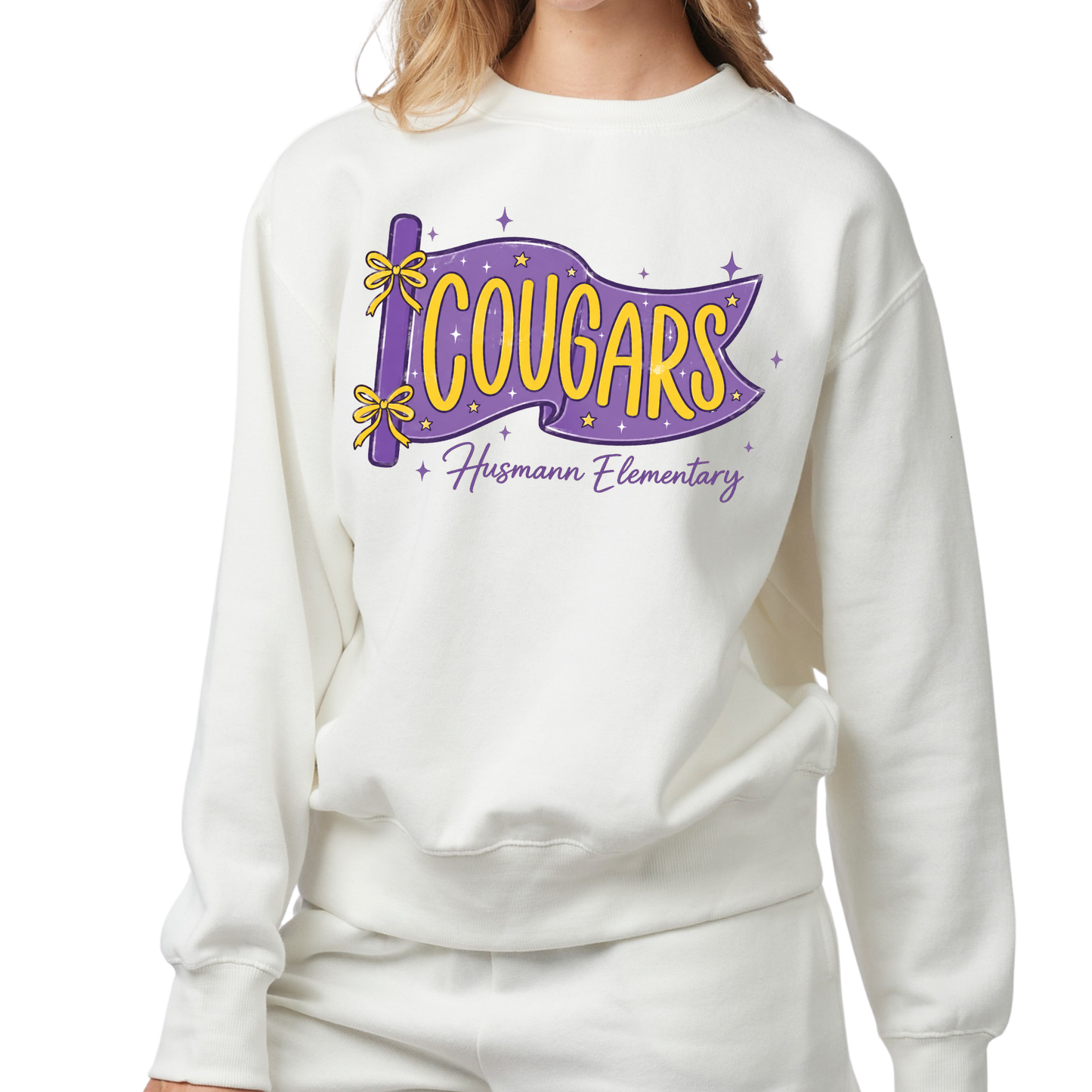 Cougars Flag | Ladies Boxy Crewneck