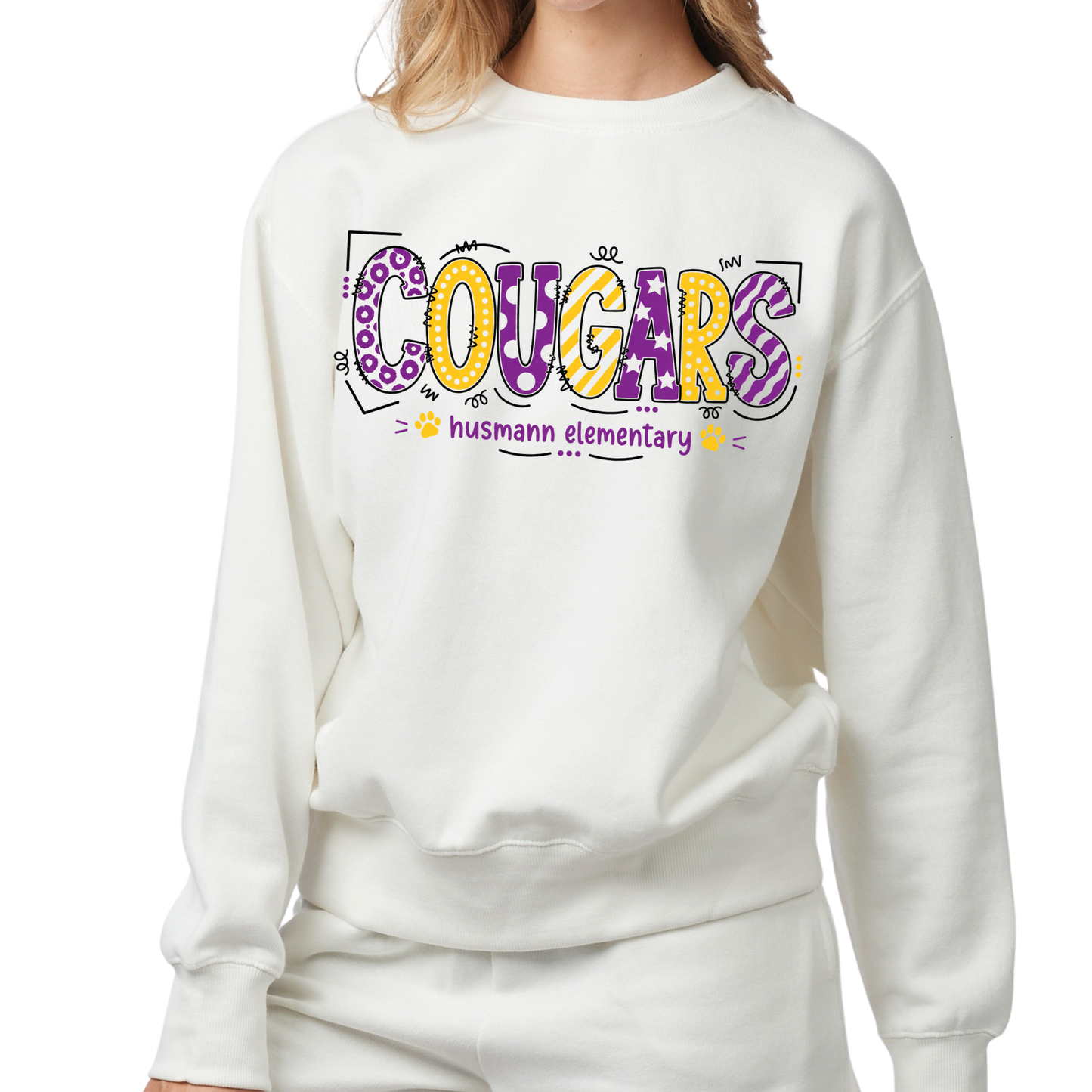 Playful Cougars | Ladies Boxy Crewneck