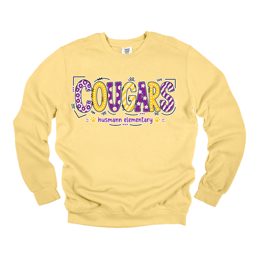 Playful Cougars | Adult Comfort Colors Crewneck