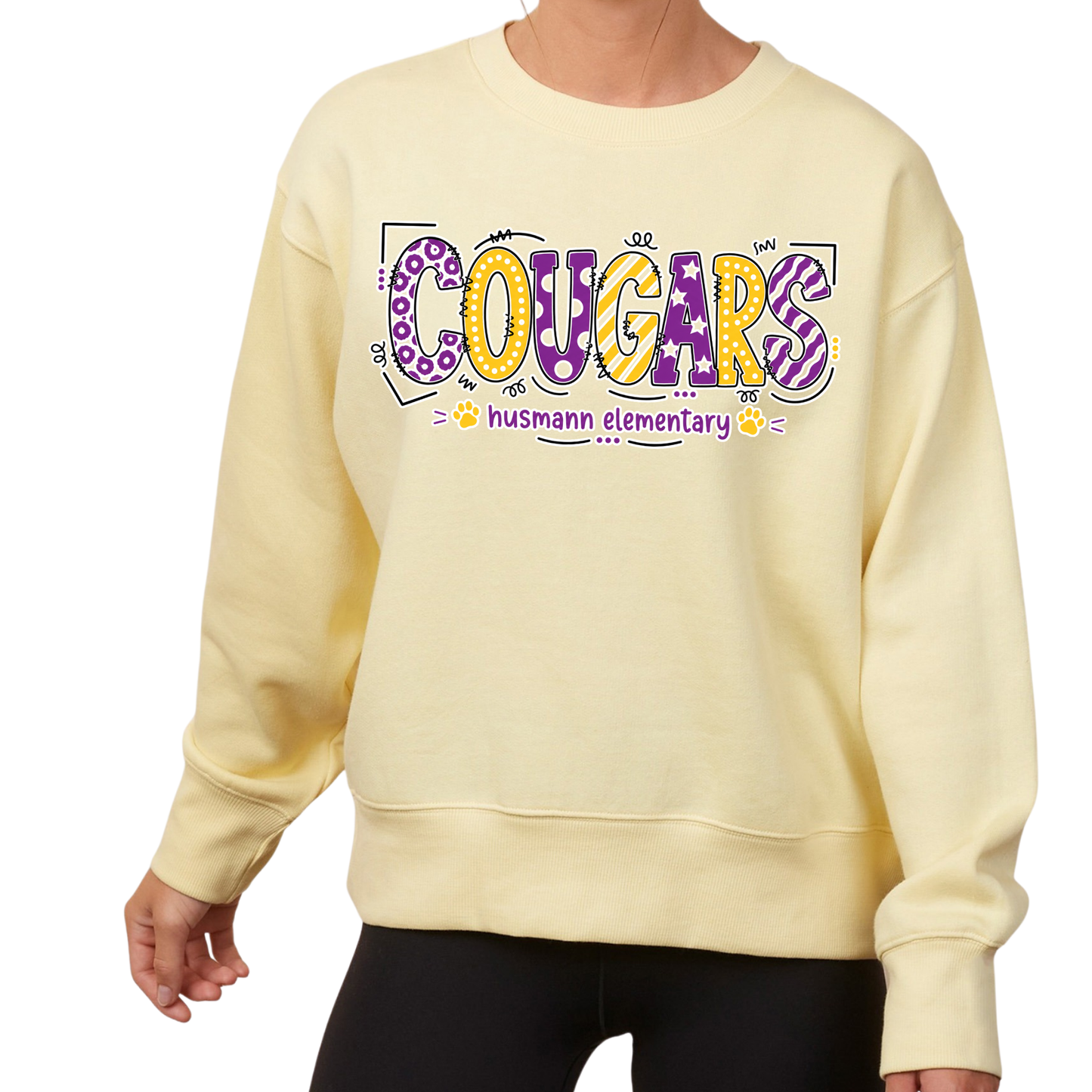 Playful Cougars | Ladies Boxy Crewneck