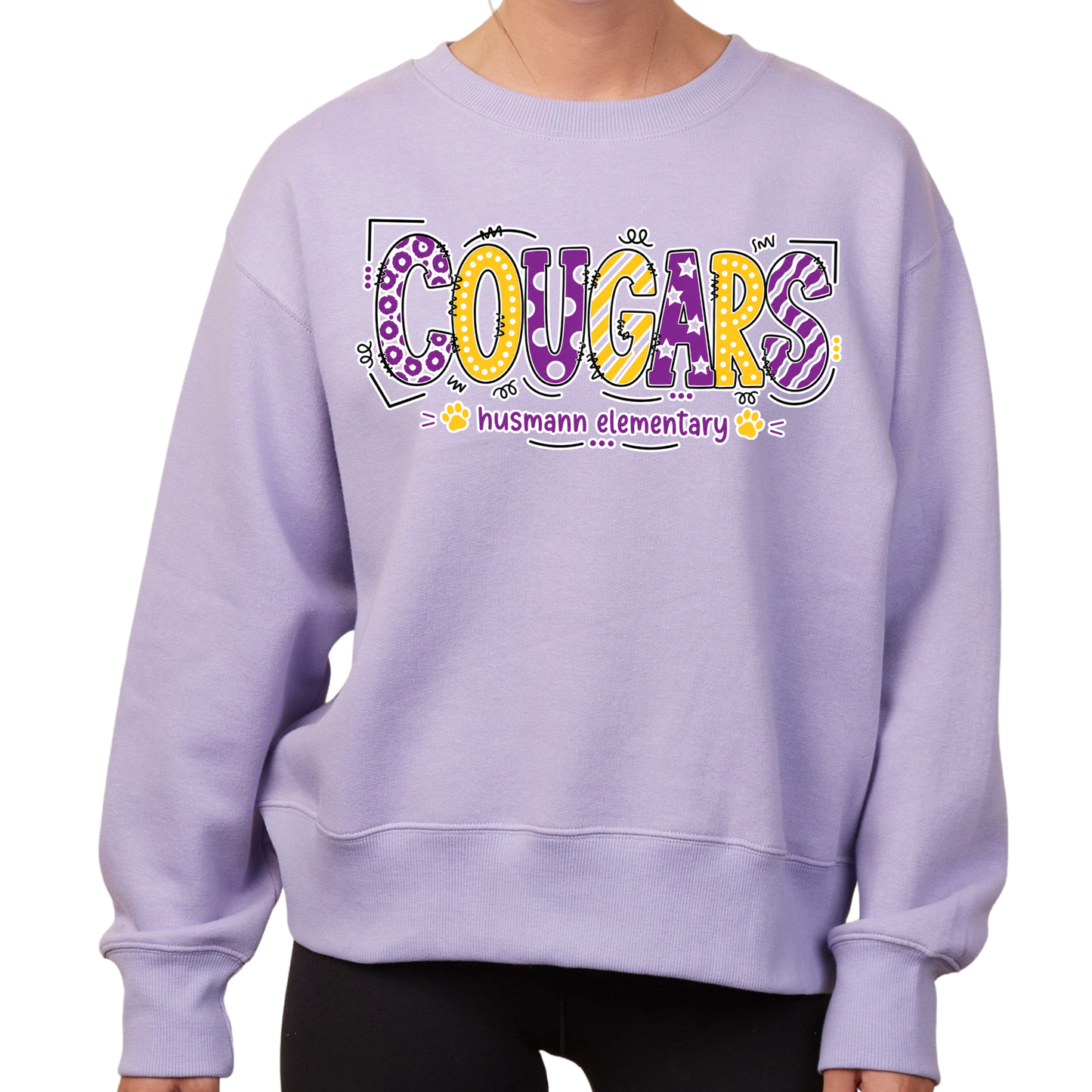 Playful Cougars | Ladies Boxy Crewneck