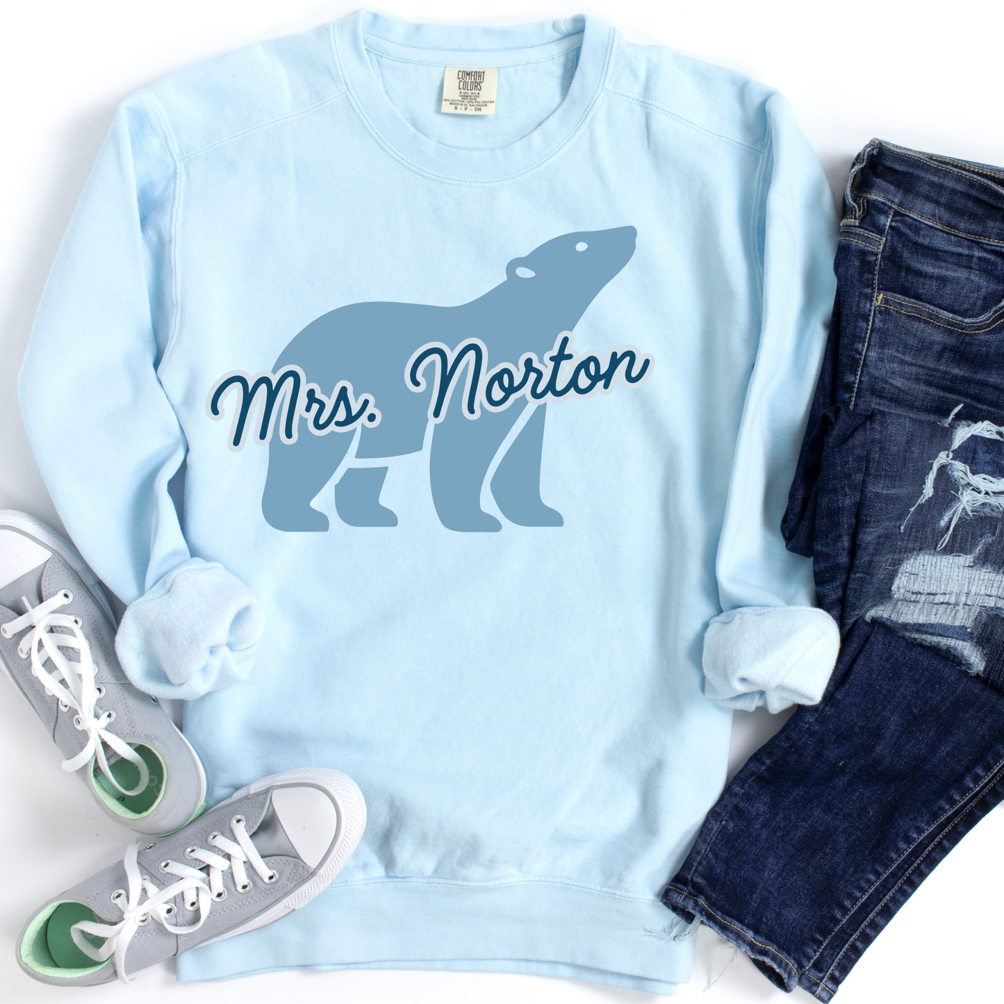 Polar Bears Icon Personalized | Adult Comfort Colors Crewneck