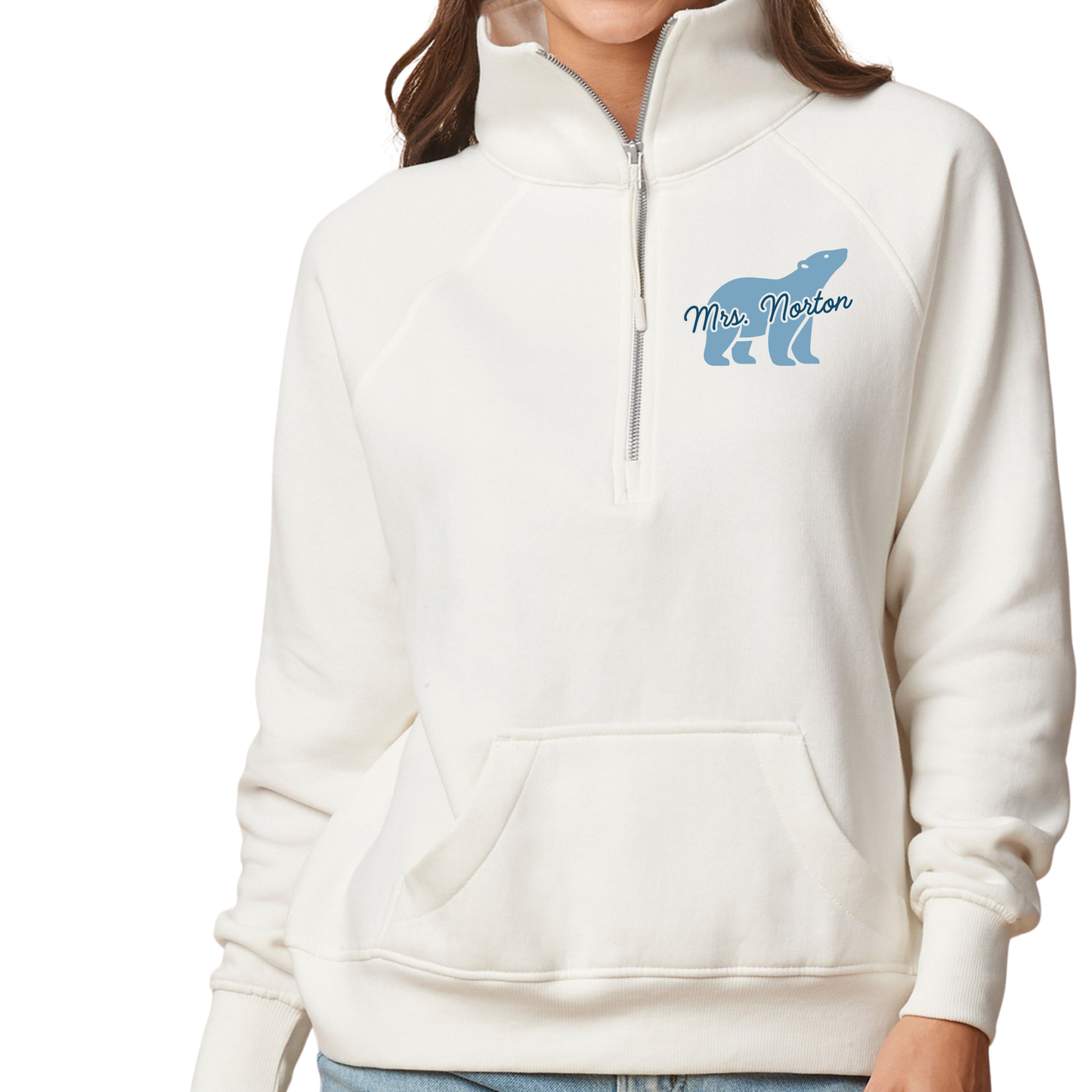 Polar Bears Icon Personalized | Adult Quarter Zip Fleece
