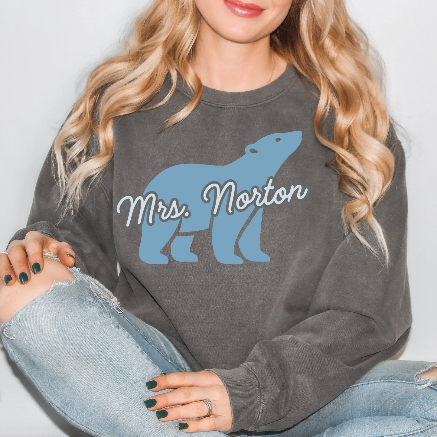 Polar Bears Icon Personalized | Adult Comfort Colors Crewneck