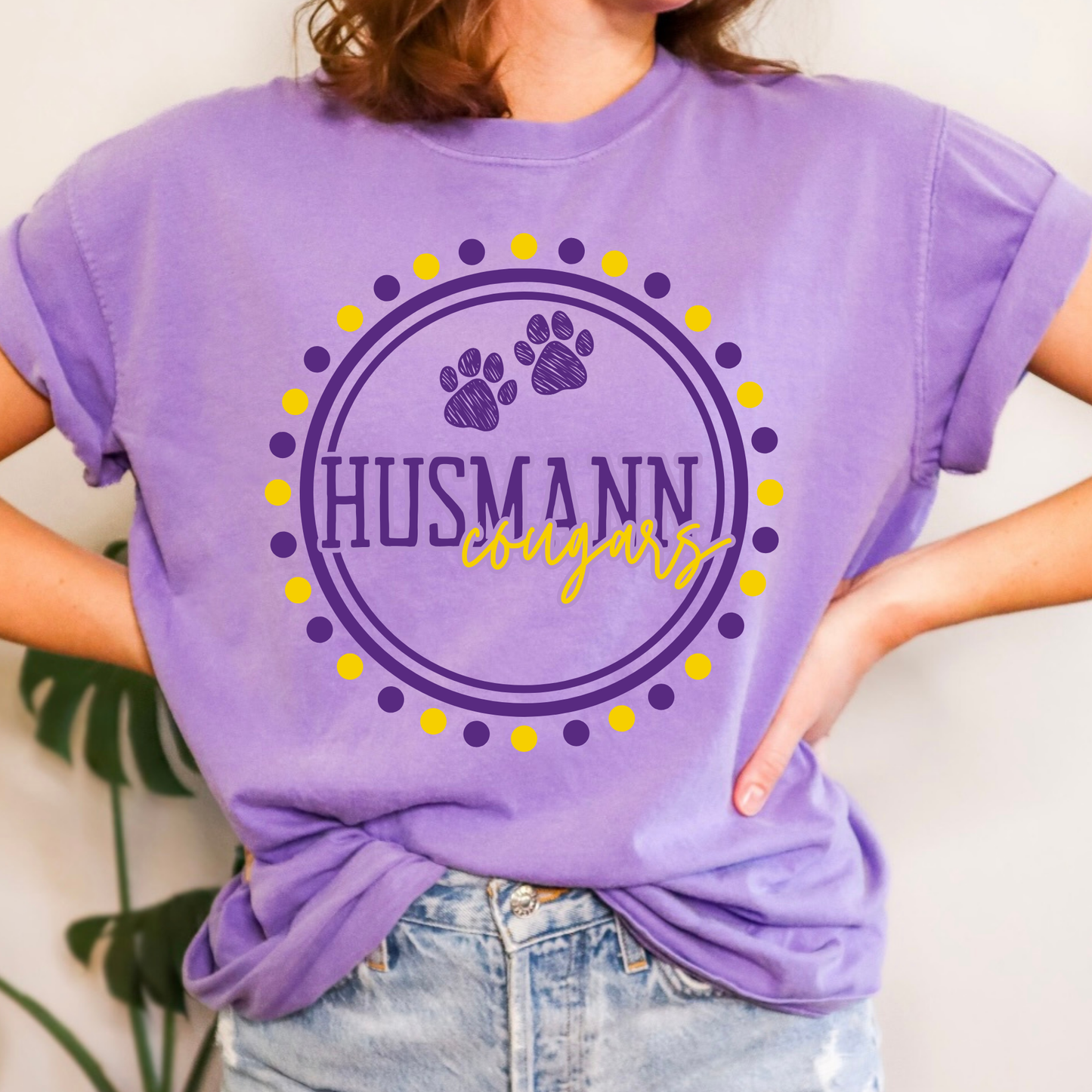 Polka Dot Cougars | Short Sleeve Adult Tee
